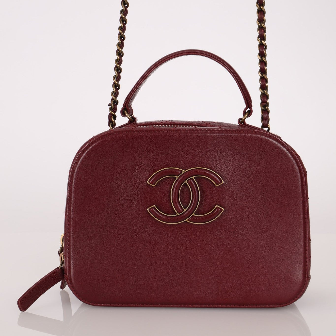 Chanel 2016 Calfskin Coco Curve Burgundy Vanity - FashioNica