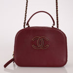 Chanel 2016 Calfskin Coco Curve Burgundy Vanity - FashioNica