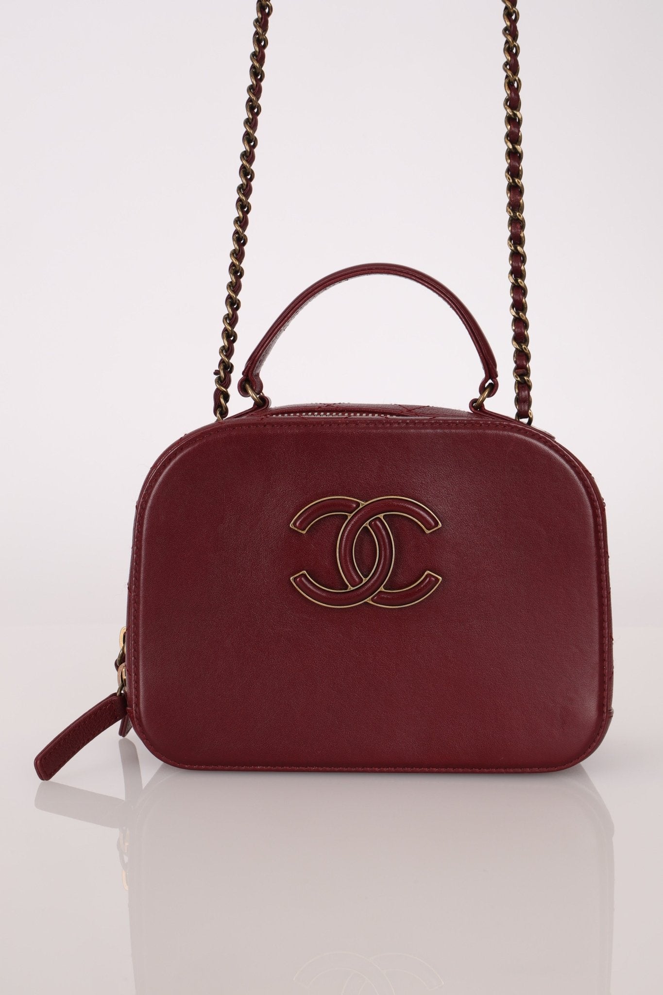 Chanel 2016 Calfskin Coco Curve Burgundy Vanity - FashioNica