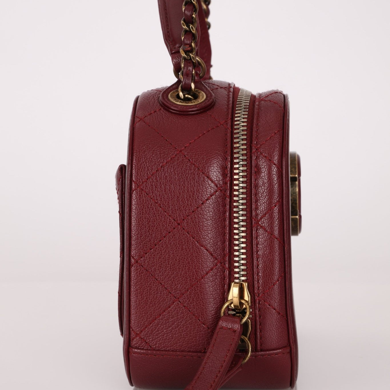 Chanel 2016 Calfskin Coco Curve Burgundy Vanity - FashioNica