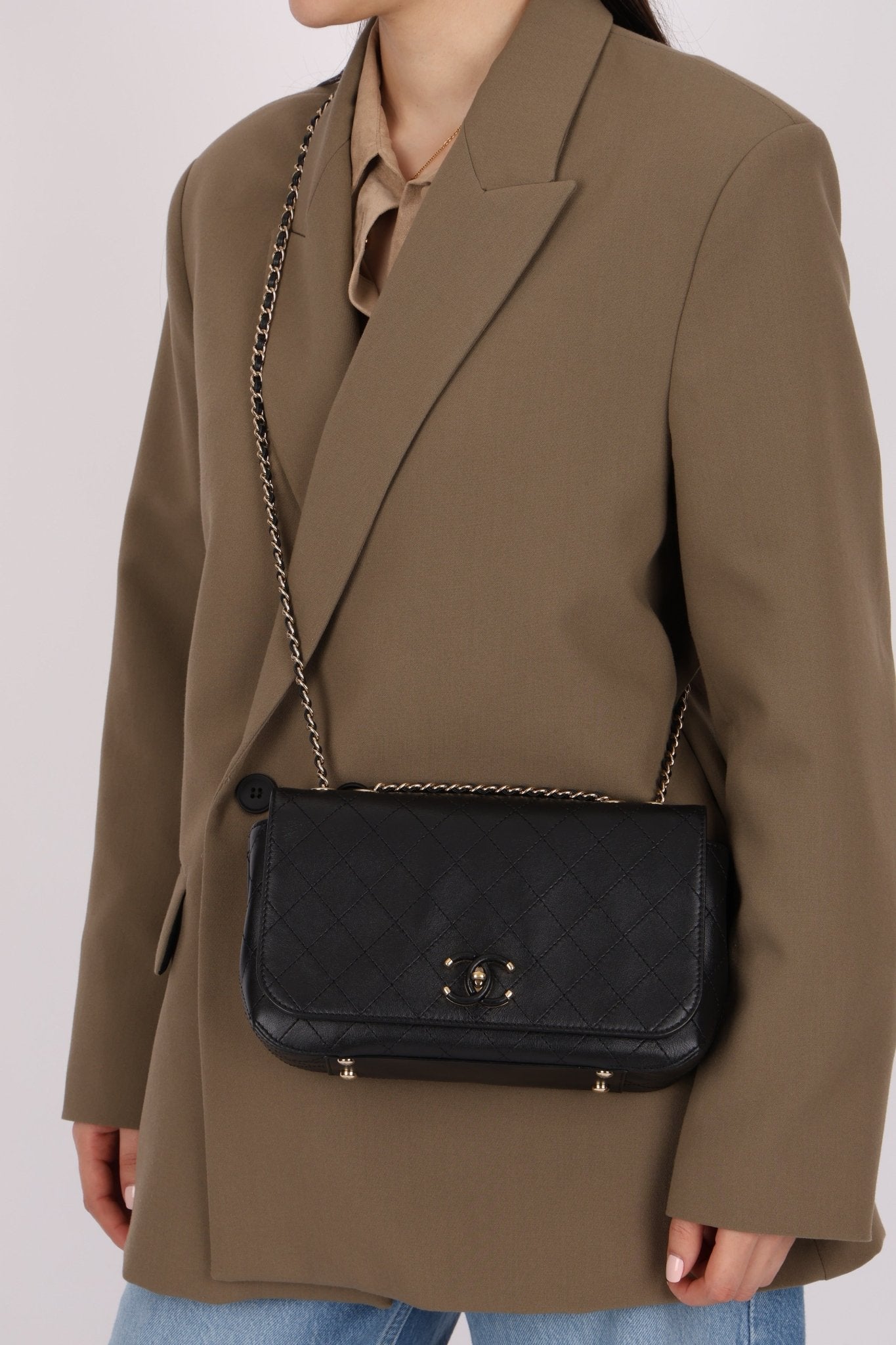 Chanel 2016 Calfskin Stitched CC Case Flap Bag - FashioNica