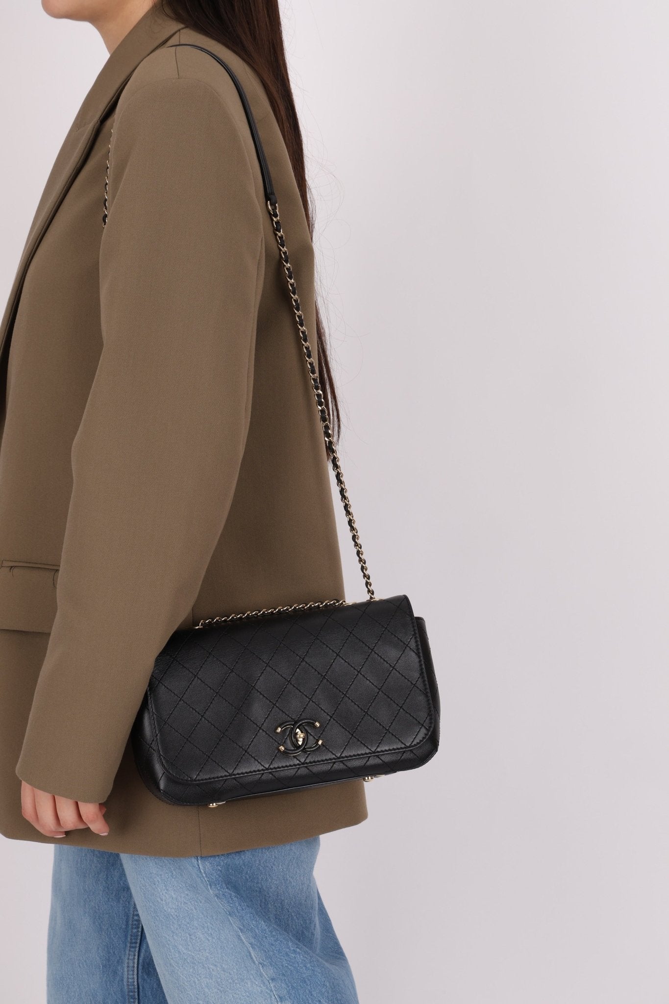 Chanel 2016 Calfskin Stitched CC Case Flap Bag - FashioNica