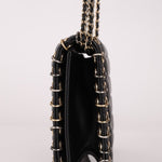 Chanel 2016 Chocolate Bar Piercing CC Studded Small Chain Flap Bag - FashioNica