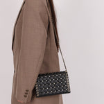 Chanel 2016 Chocolate Bar Piercing CC Studded Small Chain Flap Bag - FashioNica