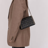 Chanel 2016 Chocolate Bar Piercing CC Studded Small Chain Flap Bag - FashioNica