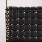 Chanel 2016 Chocolate Bar Piercing CC Studded Small Chain Flap Bag - FashioNica