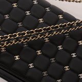 Chanel 2016 Chocolate Bar Piercing CC Studded Small Chain Flap Bag - FashioNica