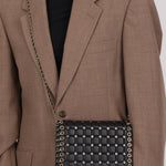 Chanel 2016 Chocolate Bar Piercing CC Studded Small Chain Flap Bag - FashioNica