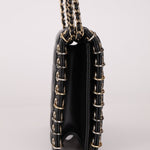 Chanel 2016 Chocolate Bar Piercing CC Studded Small Chain Flap Bag - FashioNica