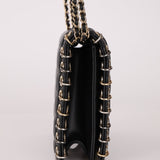 Chanel 2016 Chocolate Bar Piercing CC Studded Small Chain Flap Bag - FashioNica