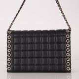 Chanel 2016 Chocolate Bar Piercing CC Studded Small Chain Flap Bag - FashioNica