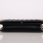 Chanel 2016 Chocolate Bar Piercing CC Studded Small Chain Flap Bag - FashioNica