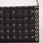 Chanel 2016 Chocolate Bar Piercing CC Studded Small Chain Flap Bag - FashioNica