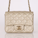Chanel 2016 Iridescent Caviar Champagne Mini Square Flap - FashioNica