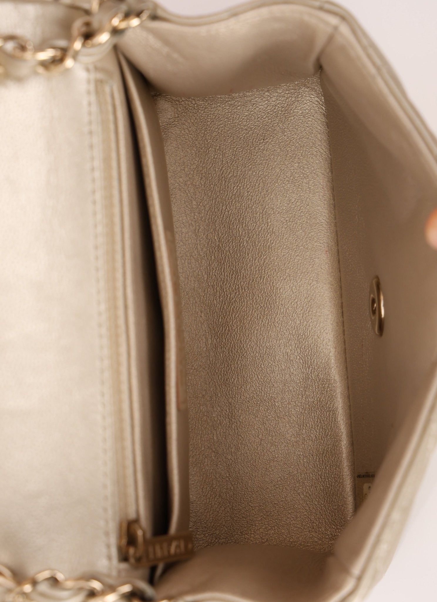 Chanel 2016 Iridescent Caviar Champagne Mini Square Flap - FashioNica