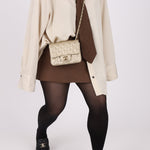 Chanel 2016 Iridescent Caviar Champagne Mini Square Flap - FashioNica