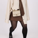 Chanel 2016 Iridescent Caviar Champagne Mini Square Flap - FashioNica