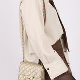 Chanel 2016 Iridescent Caviar Champagne Mini Square Flap - FashioNica