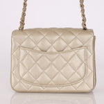 Chanel 2016 Iridescent Caviar Champagne Mini Square Flap - FashioNica