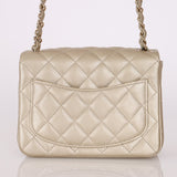 Chanel 2016 Iridescent Caviar Champagne Mini Square Flap - FashioNica
