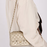 Chanel 2016 Iridescent Caviar Champagne Mini Square Flap - FashioNica