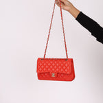Chanel 2016 Lambskin Red Medium Double Flap GHW - FashioNica