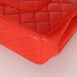 Chanel 2016 Lambskin Red Medium Double Flap GHW - FashioNica