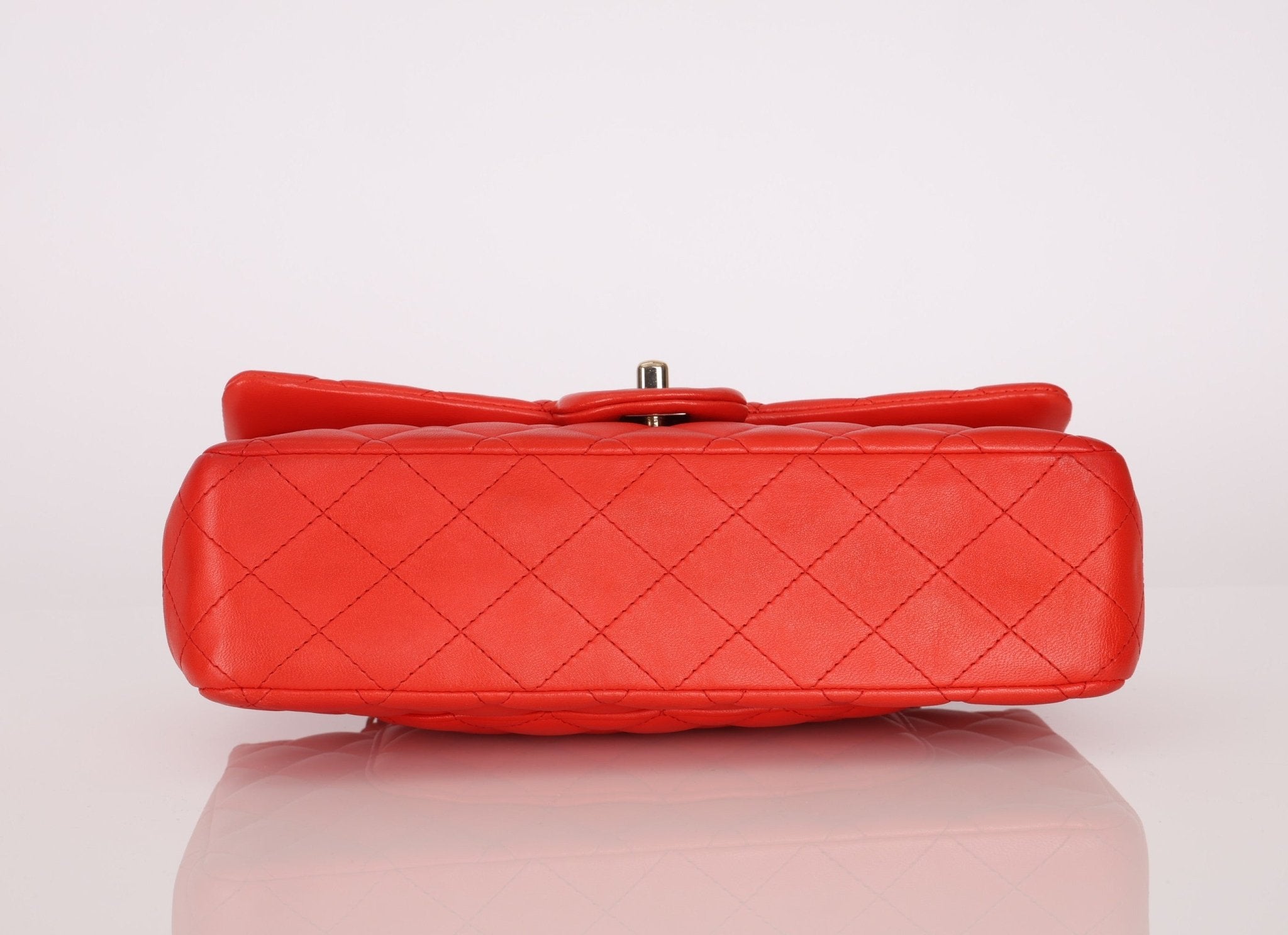 Chanel 2016 Lambskin Red Medium Double Flap GHW - FashioNica