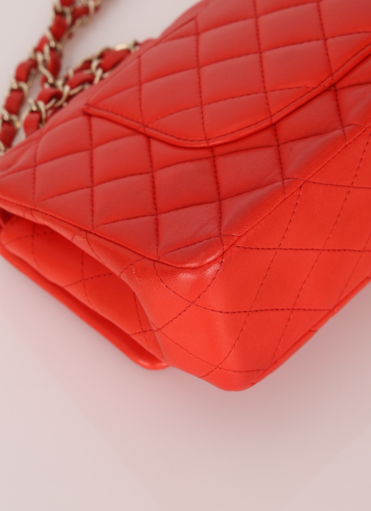 Chanel 2016 Lambskin Red Medium Double Flap GHW - FashioNica