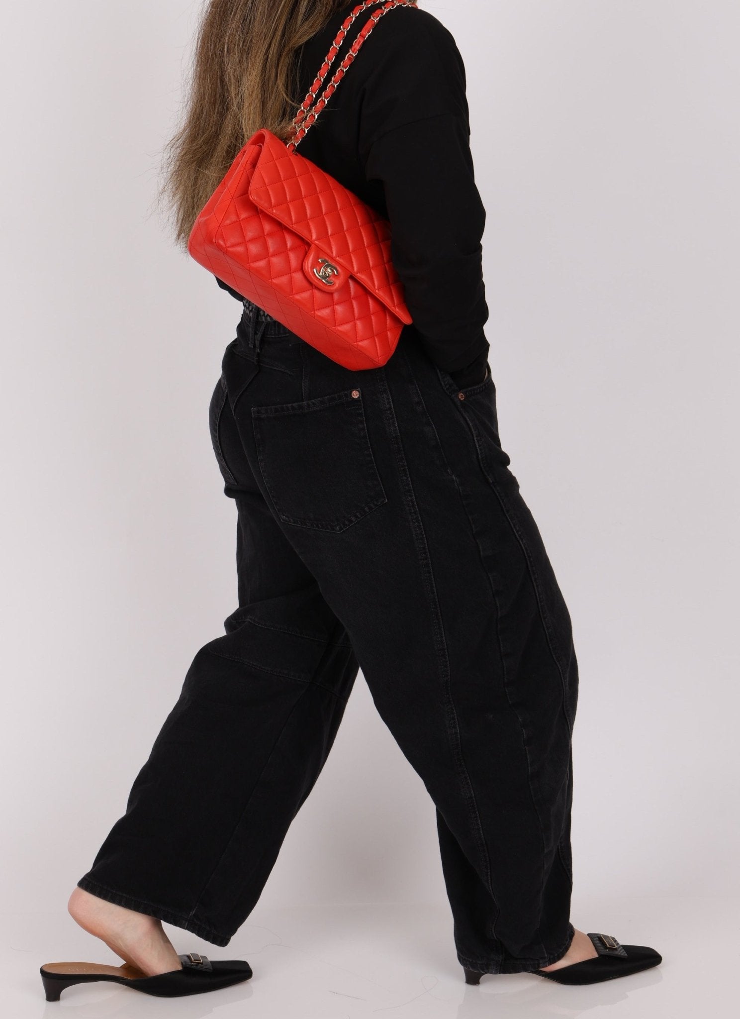 Chanel 2016 Lambskin Red Medium Double Flap GHW - FashioNica