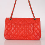 Chanel 2016 Lambskin Red Medium Double Flap GHW - FashioNica