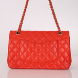Chanel 2016 Lambskin Red Medium Double Flap GHW - FashioNica