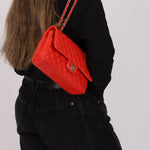 Chanel 2016 Lambskin Red Medium Double Flap GHW - FashioNica