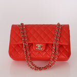 Chanel 2016 Lambskin Red Medium Double Flap GHW - FashioNica