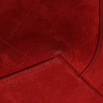 Chanel 2016 On My Shoulder Red Suede Bucket Bag - FashioNica