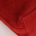 Chanel 2016 On My Shoulder Red Suede Bucket Bag - FashioNica