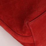 Chanel 2016 On My Shoulder Red Suede Bucket Bag - FashioNica