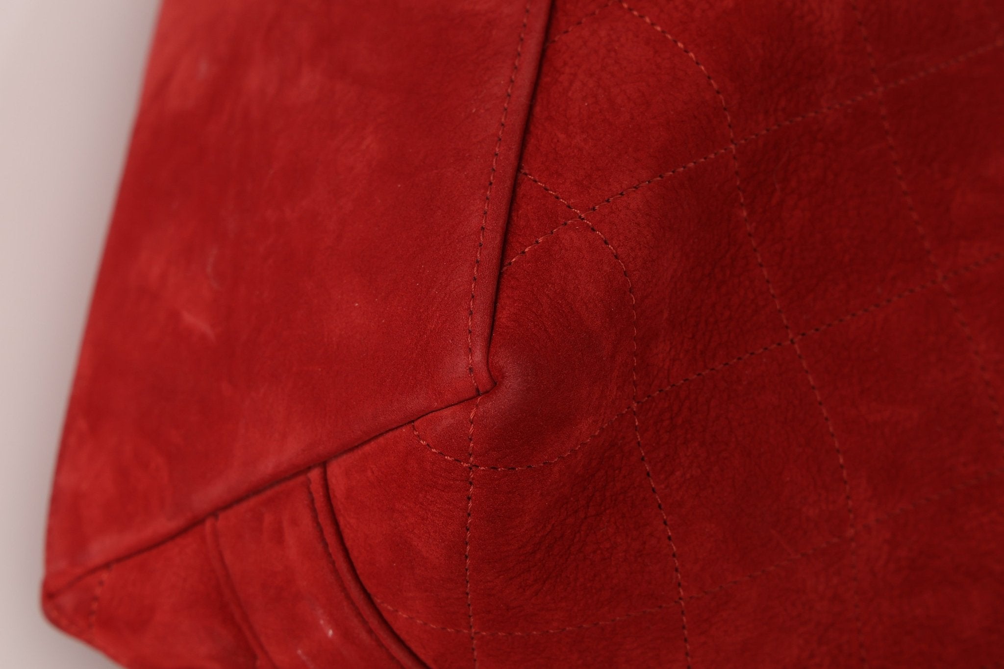 Chanel 2016 On My Shoulder Red Suede Bucket Bag - FashioNica