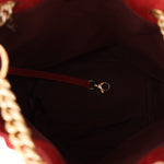 Chanel 2016 On My Shoulder Red Suede Bucket Bag - FashioNica