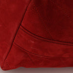 Chanel 2016 On My Shoulder Red Suede Bucket Bag - FashioNica