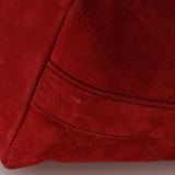 Chanel 2016 On My Shoulder Red Suede Bucket Bag - FashioNica