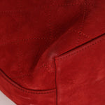 Chanel 2016 On My Shoulder Red Suede Bucket Bag - FashioNica