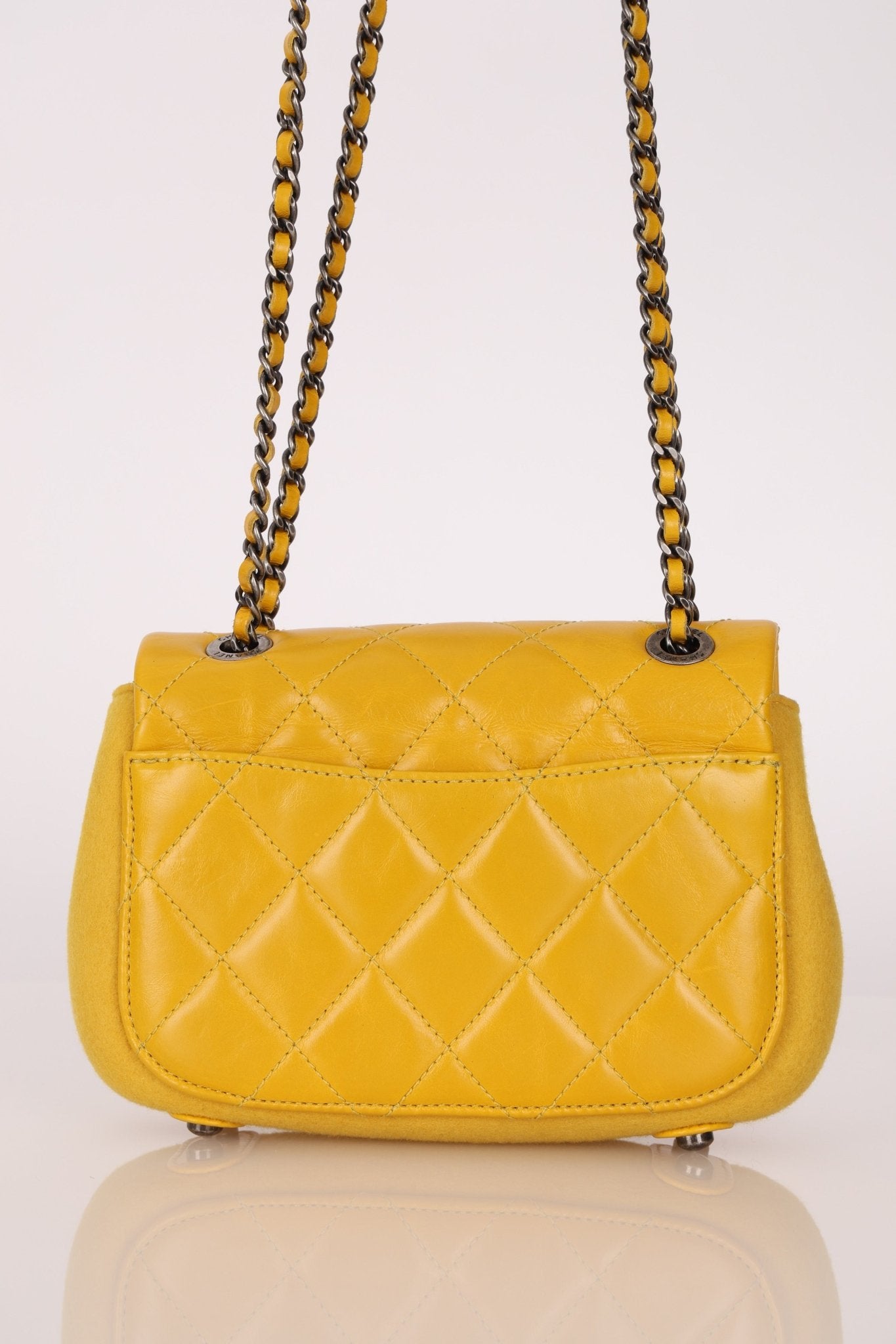 Chanel 2016 Paris - Salzburg Leather & Wool Bi Curvy Flap Bag - FashioNica