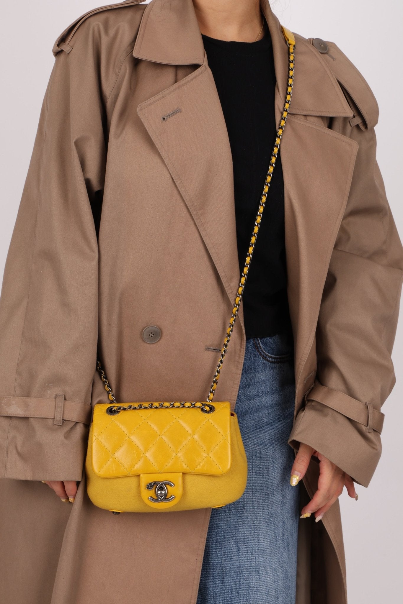 Chanel 2016 Paris - Salzburg Leather & Wool Bi Curvy Flap Bag - FashioNica