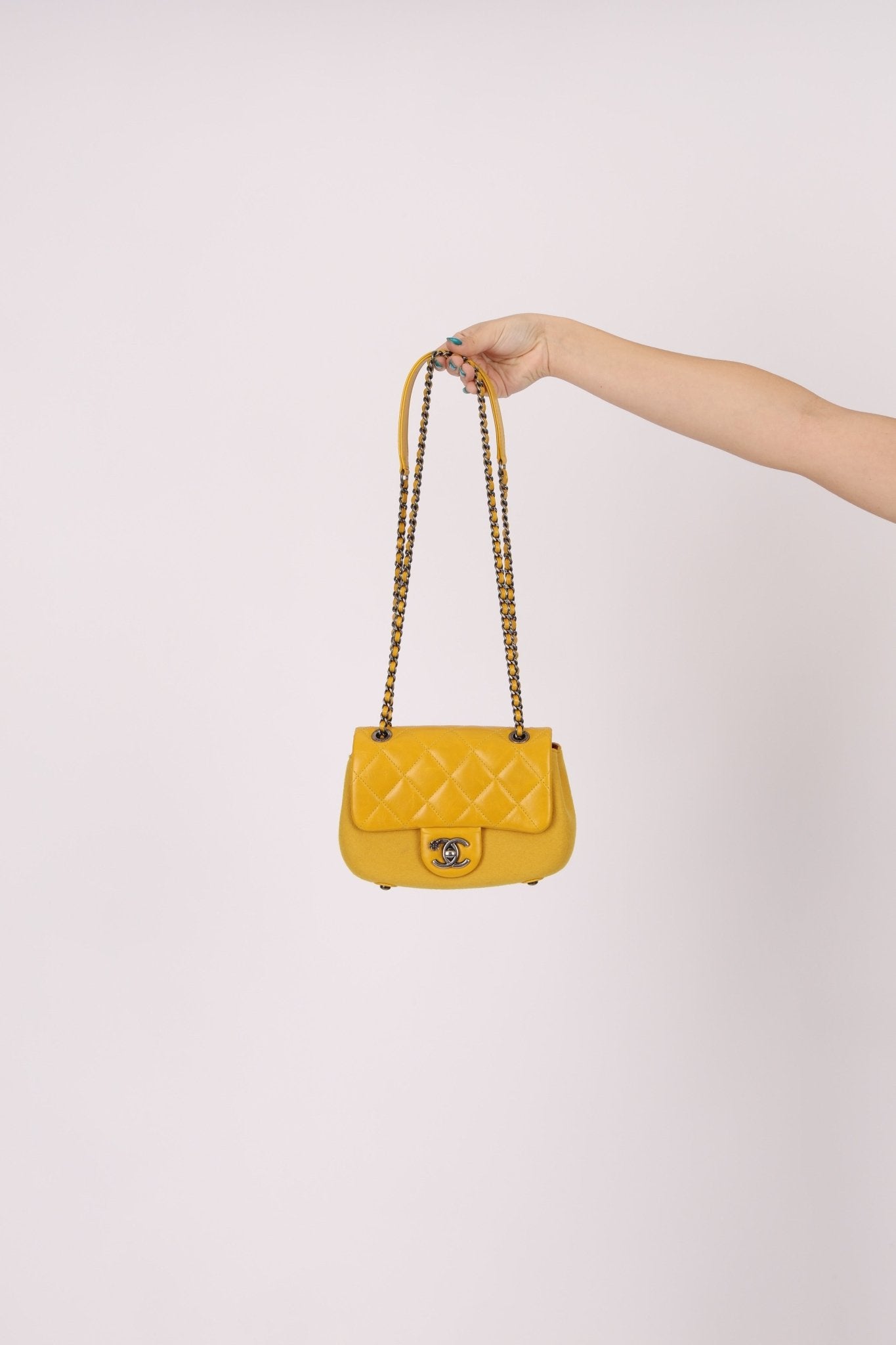 Chanel 2016 Paris - Salzburg Leather & Wool Bi Curvy Flap Bag - FashioNica