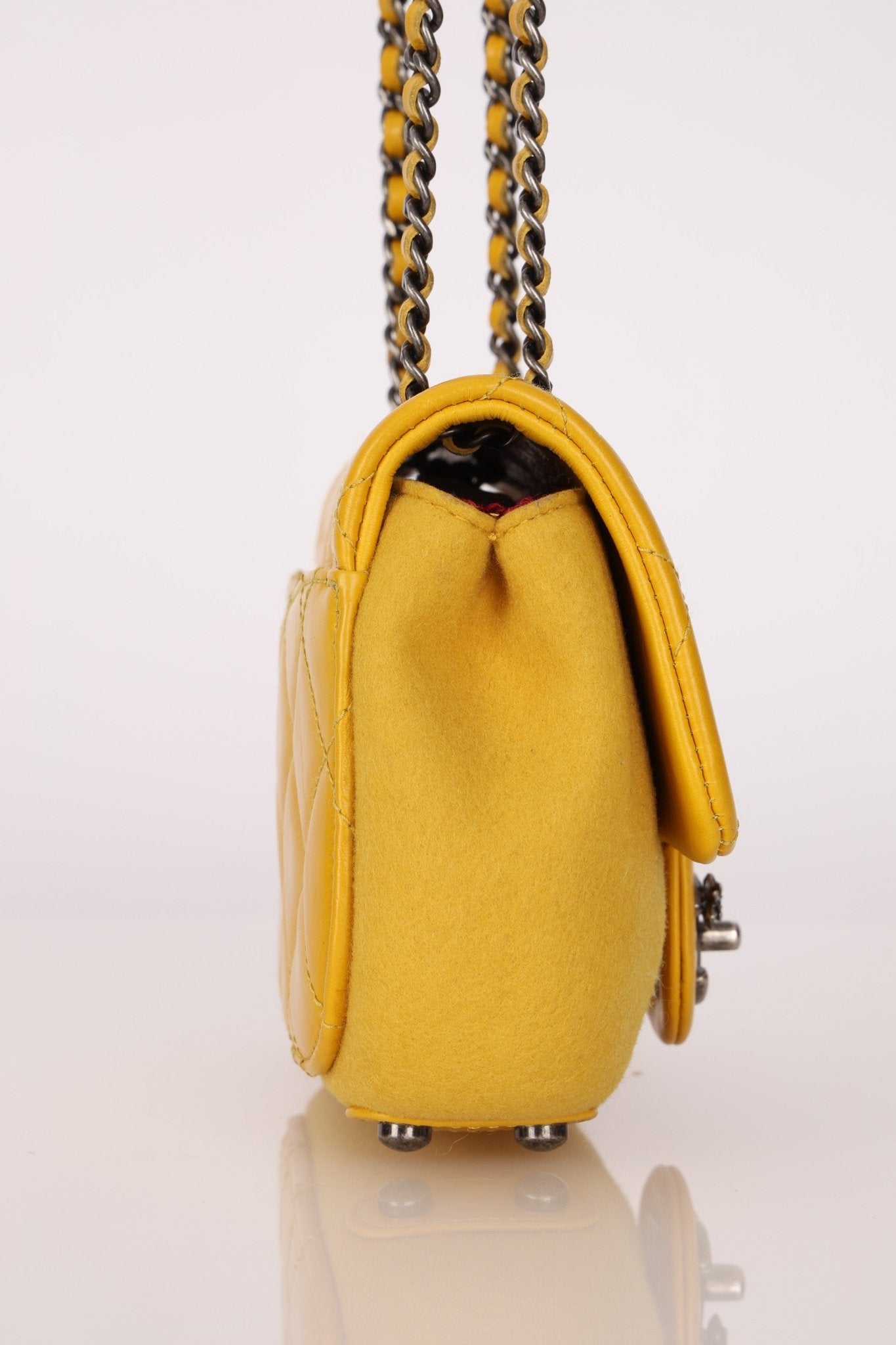 Chanel 2016 Paris - Salzburg Leather & Wool Bi Curvy Flap Bag - FashioNica