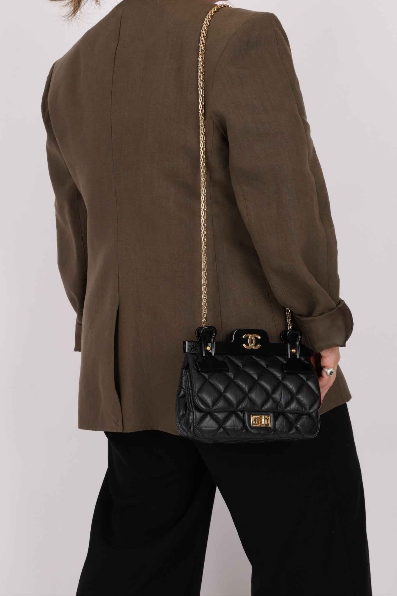 Chanel 2017 Aged Calfskin Quilted 2.55 Reissue 225 Hanger Flap - FashioNica