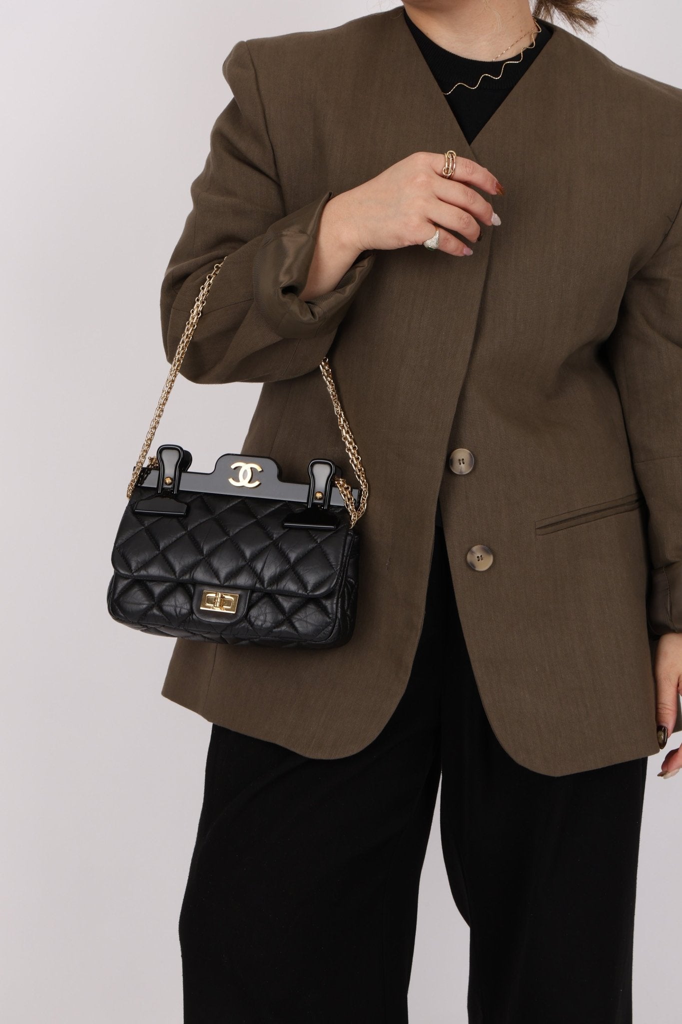 Chanel 2017 Aged Calfskin Quilted 2.55 Reissue 225 Hanger Flap - FashioNica