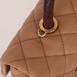 Chanel 2017 Beige Caviar Lizard Kelly Coco Handle - FashioNica