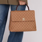 Chanel 2017 Beige Caviar Lizard Kelly Coco Handle - FashioNica